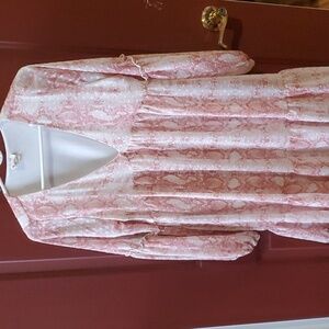 Peach Love California blush pink snakeskin dress Size Small